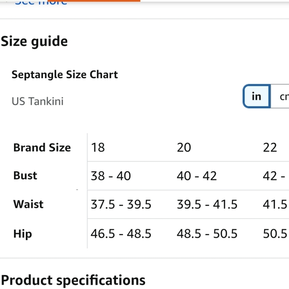 NWT Septangle Tankini Two Pc Set Ruffle Bathing suit with Boyshort Sz 20 - Picture 7 of 8